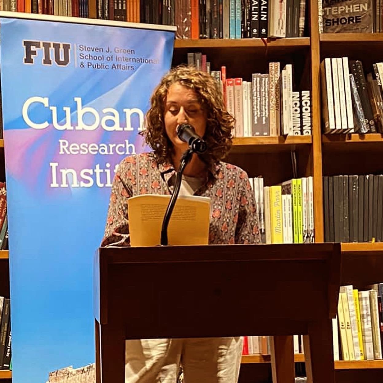 Jennifer Cearns, author of Circulating Culture: Transnational Cuban Networks of Exchange, at a Books & Books event in collaboration with the Cuban Research Institute